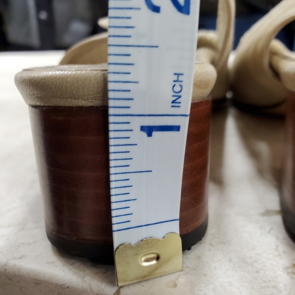 Valleverde sling back shoes womens size 36 US 6.5 beige perforated leather Italy - Picture 6 of 16